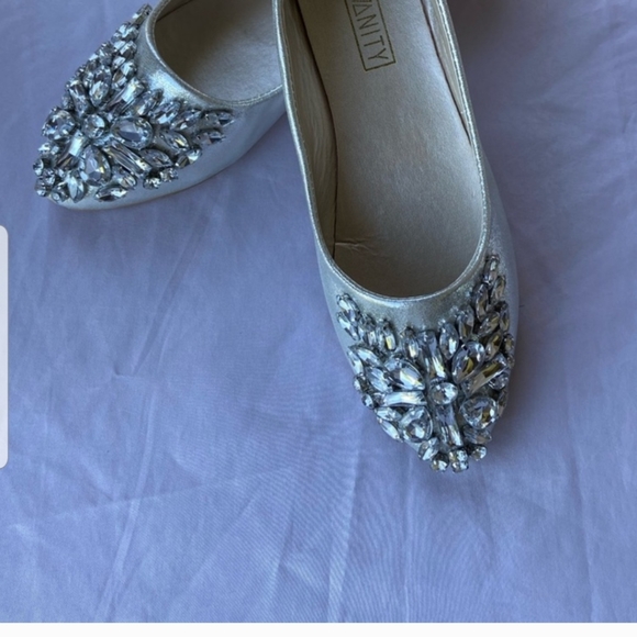 Lily Vanity Silver Metallic Slip on Flats size 39 NWOT - Picture 3 of 4